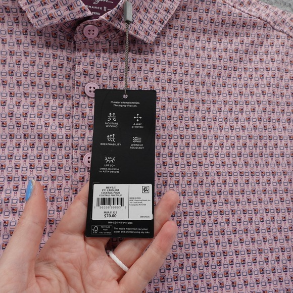 Walter Hagen Performance 11‎ Golf Polo Shirt All Over Print Mens Small NWT - Picture 7 of 14